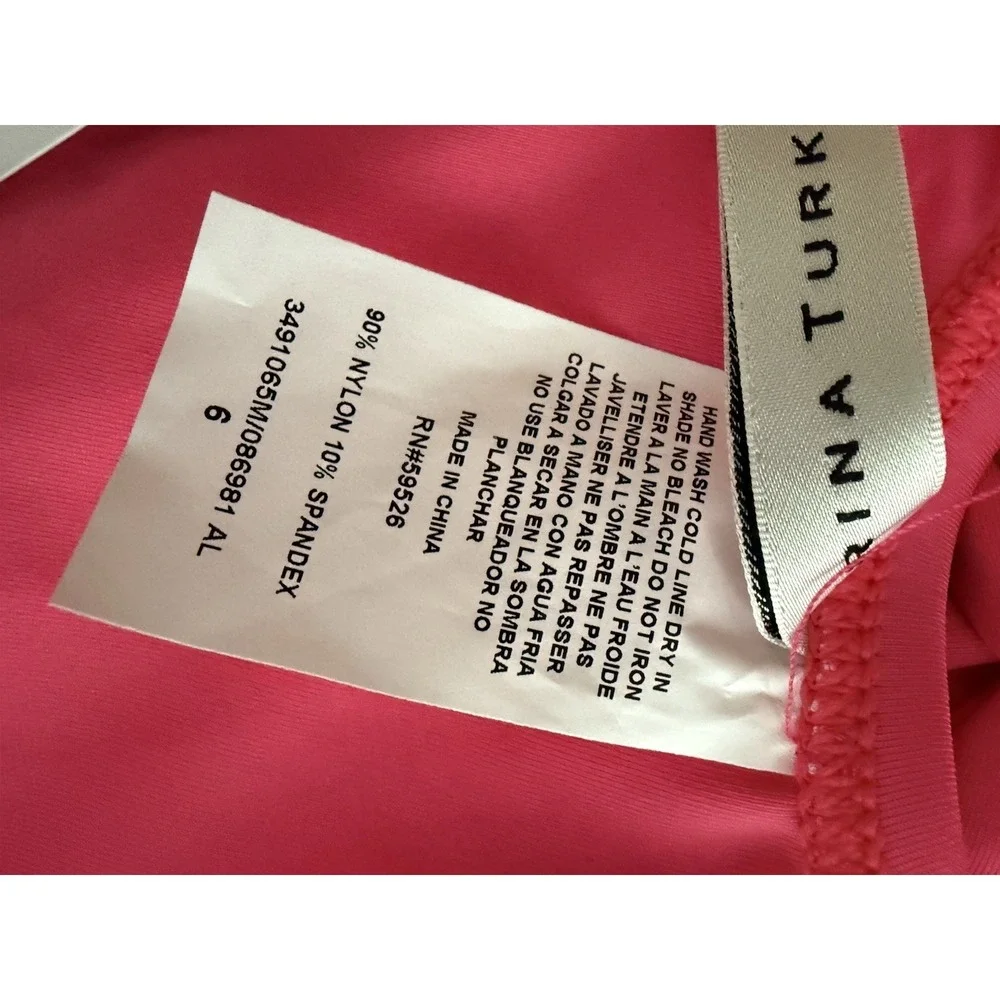 Trina Turk Wrap One Piece Swimsuit Coral Ring Accent Cross Back Size 6 NWT $178 - Picture 10 of 10